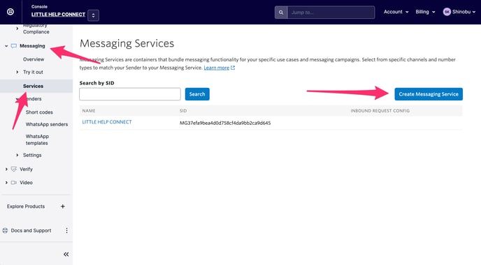 Twilioアカウントと接続 Twilioアカウントと接続